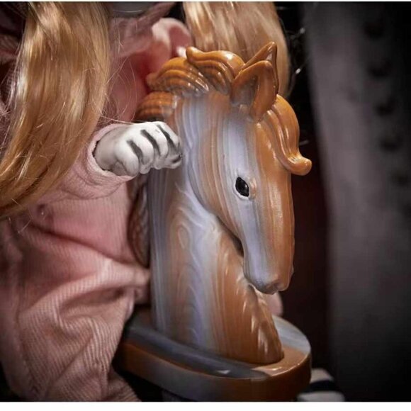 Nwt-"Last ONE"halloween 17" Animated Creepy Singing Doll on Rocking Horse Motion - Picture 6 of 16